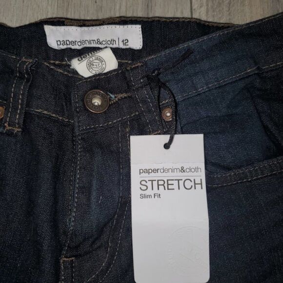 Paper Denim & Cloth Boys Blue Straight Leg Classic Skinny Denim Jeans Size 12 - Picture 3 of 5